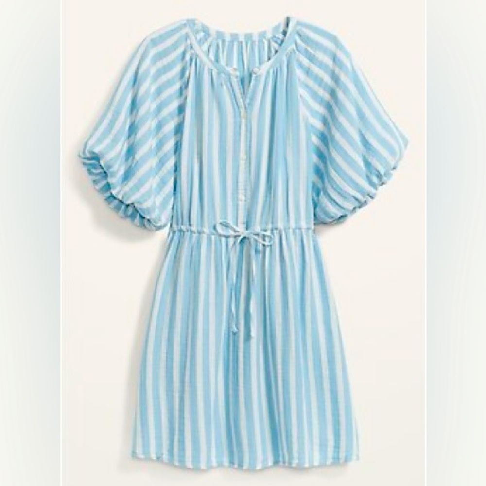 Old Navy Waist Defined Puff sleeve dress
